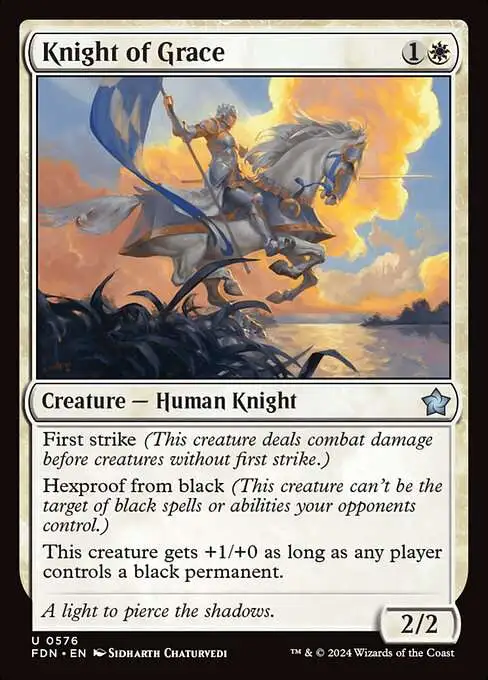 MtG Foundations Uncommon Knight of Grace #576 [Starter Collection FOIL]