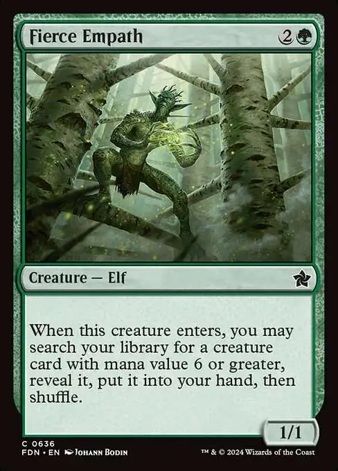 mtg foundations card values Magic The Gathering Foundations Single Card Common Fierce Empath 636  Starter Collection FOIL