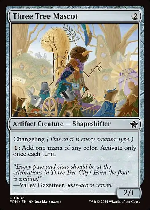Magic The Gathering Foundations Single Card Common Three Tree Mascot 682  Starter Collection - ToyWiz