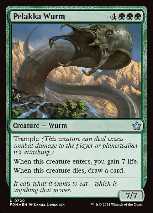 MtG Foundations Uncommon Pelakka Wurm #720 [Starter Collection]