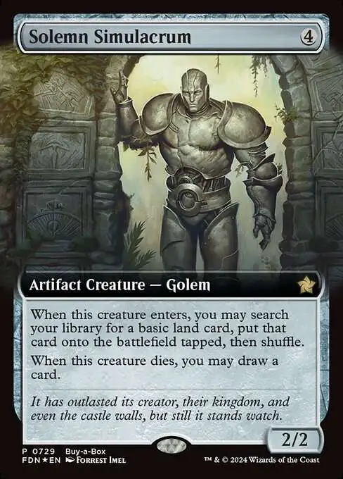 MtG Foundations Rare Solemn Simulacrum #729 [Promo]