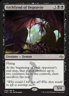 MtG Fate Reforged Rare Archfiend of Depravity #62