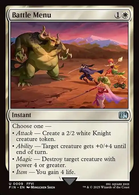 Magic The Gathering Final Fantasy Single Card Uncommon Battle Menu 9 - ToyWiz Magic The Gathering Final Fantasy Single Card Uncommon Battle Menu 9 - ToyWiz