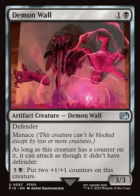 MtG Final Fantasy Uncommon FOIL Demon Wall #97