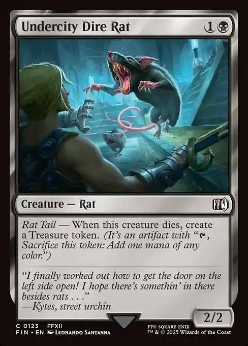MtG Final Fantasy Common Undercity Dire Rat #123