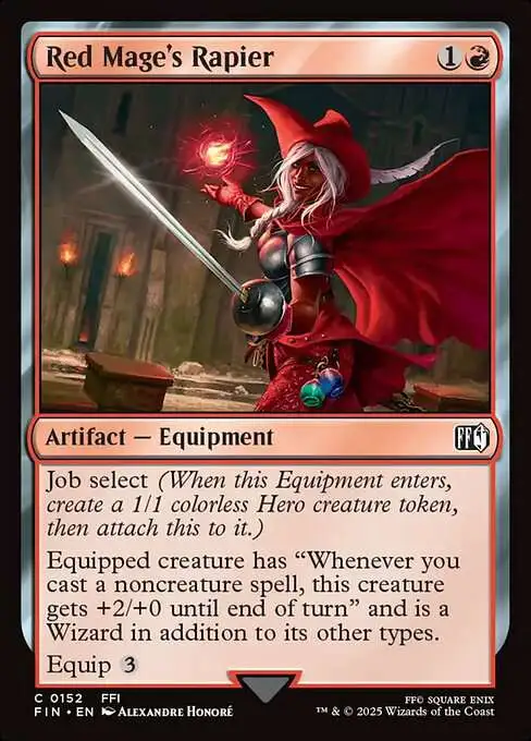 MtG Final Fantasy Common FOIL Red Mage's Rapier #152