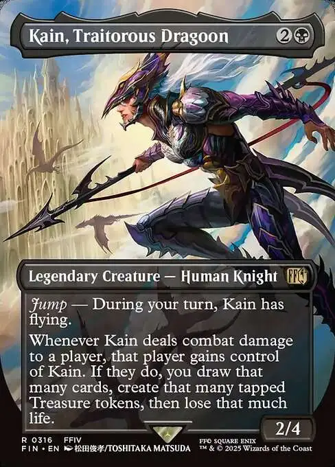 MtG Final Fantasy Rare Kain, Traitorous Dragoon #316 [Borderless Alternate Art]