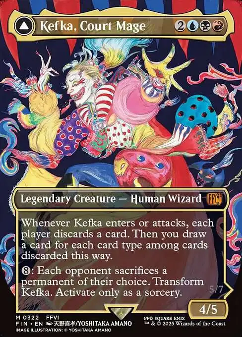 Magic The Gathering Final Fantasy Single Card Mythic Rare Kefka, Court Mage Kefka, Ruler of Ruin 322 Borderless Alternate Art FOIL - ToyWiz Magic The Gathering Final Fantasy Single Card Mythic Rare Kefka, Court Mage Kefka, Ruler of Ruin 322 Borderless Alternate Art FOIL - ToyWiz