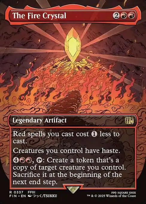 MtG Final Fantasy Rare The Fire Crystal #337 [Borderless Alternate Art]
