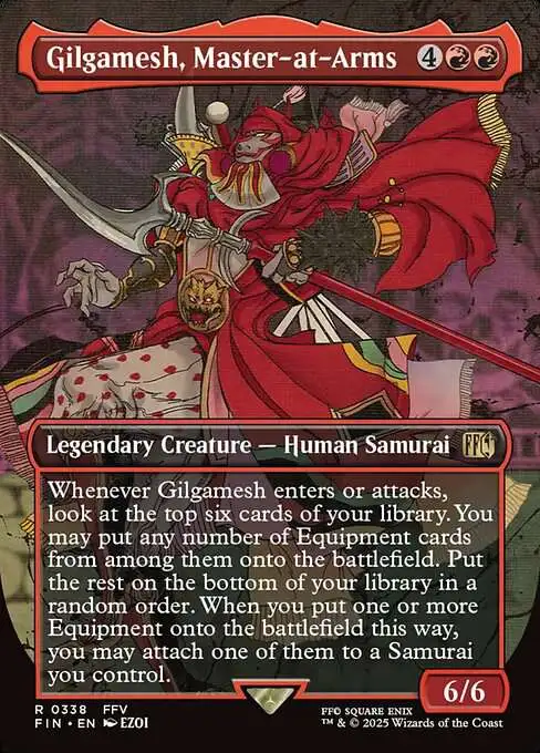 MtG Final Fantasy Rare Gilgamesh, Master-at-Arms #338 [Borderless Alternate Art]