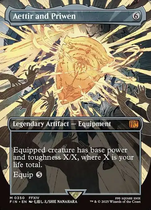 MtG Final Fantasy Mythic Rare Aettir and Priwen #350 [Borderless Alternate Art]