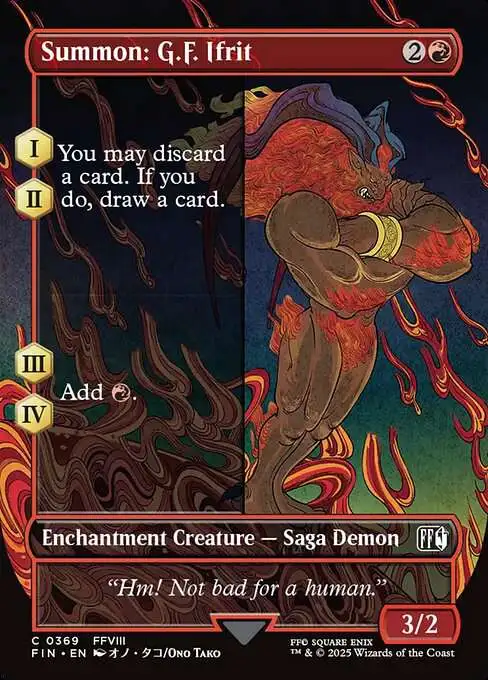 MtG Final Fantasy Common Summon: G.F. Ifrit #369 [Borderless Alternate Art]