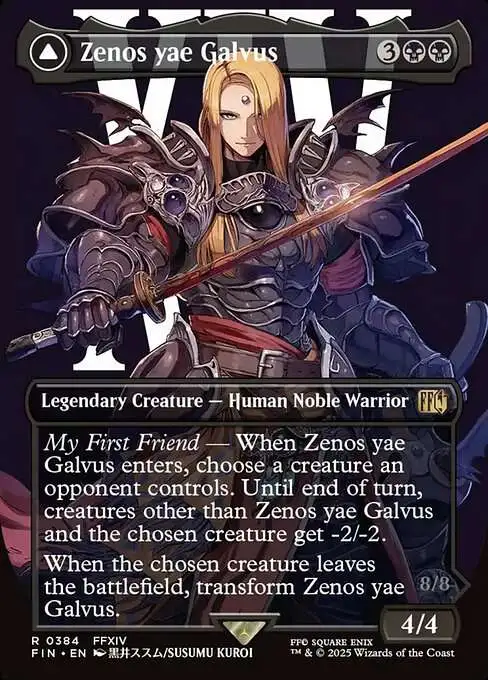 MtG Final Fantasy Rare Zenos yae Galvus // Shinryu, Transcendent Rival #384 [Borderless Alternate Art]