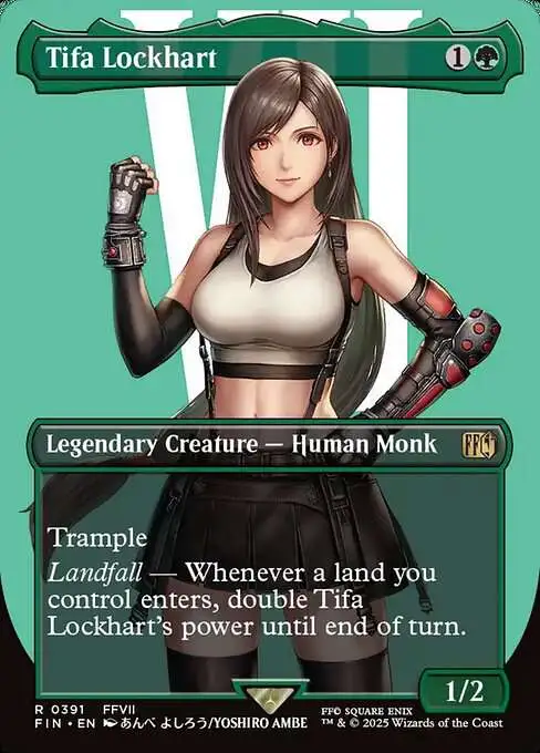 MtG Final Fantasy Rare Tifa Lockhart #391 [Borderless Alternate Art]