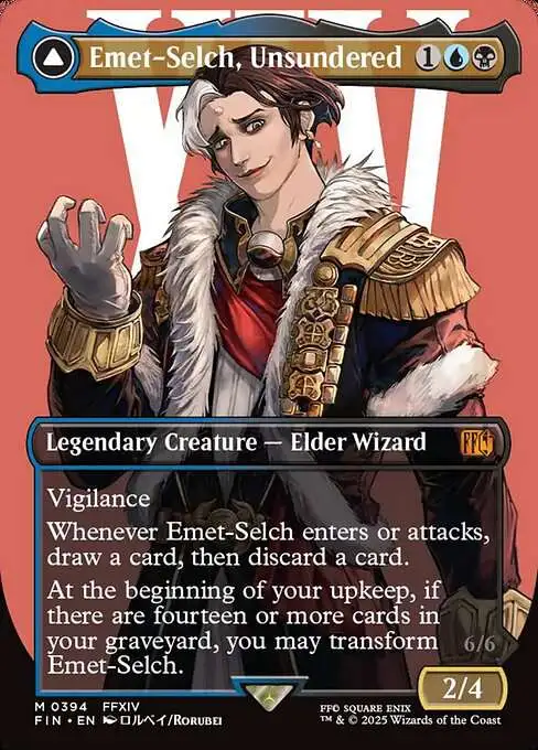 Magic The Gathering Final Fantasy Single Card Mythic Rare Emet-Selch, Unsundered Hades, Sorcerer of Eld 394 Borderless Alternate Art - ToyWiz Magic The Gathering Final Fantasy Single Card Mythic Rare Emet-Selch, Unsundered Hades, Sorcerer of Eld 394 Borderless Alternate Art - ToyWiz