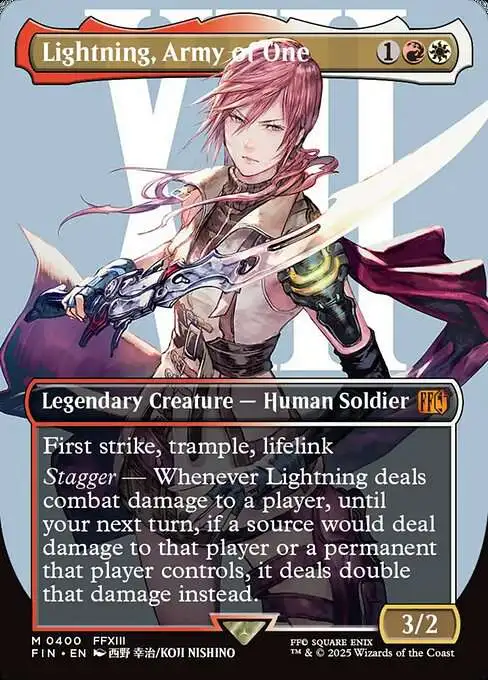 MtG Final Fantasy Mythic Rare Lightning, Army of One #400 [Borderless Alternate Art]