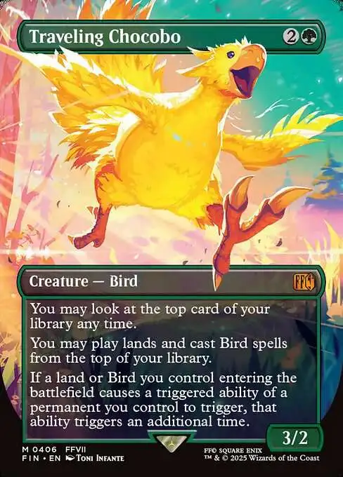 MtG Final Fantasy Mythic Rare Traveling Chocobo #406 [Borderless Alternate Art]