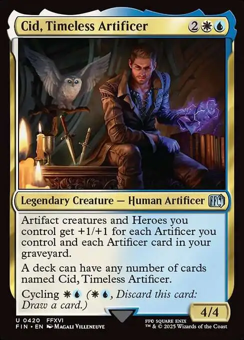 MtG Final Fantasy Uncommon Cid, Timeless Artificer #420 [Alternate Art FOIL]