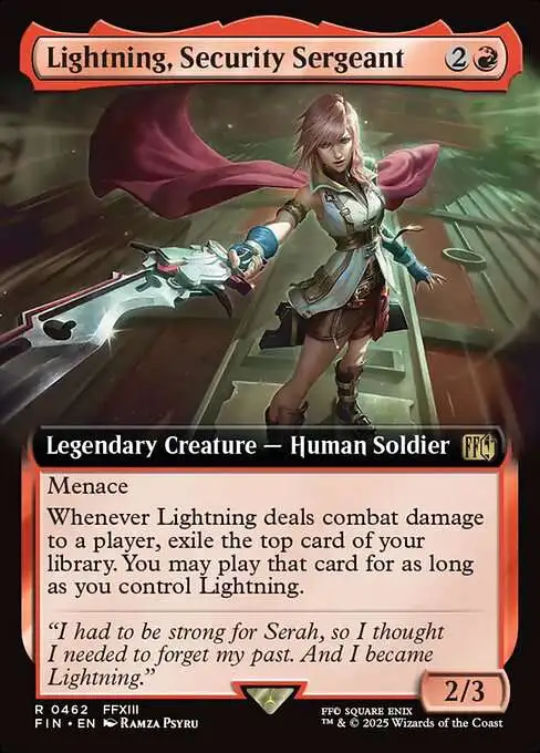 MtG Final Fantasy Rare Lightning, Security Sergeant #462 [Extended Art]