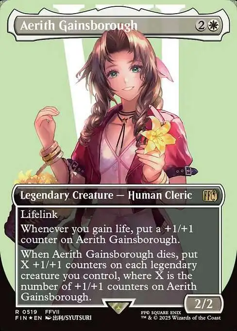 MtG Final Fantasy Rare Aerith Gainsborough #519 [Borderless Alternate Art SURGE FOIL]