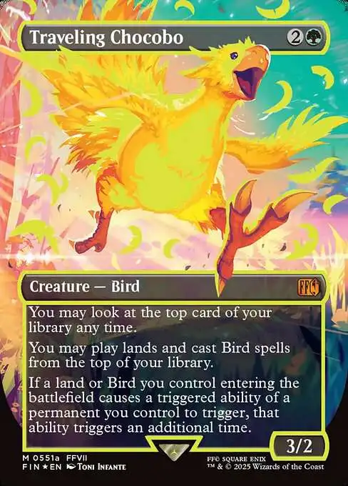 MtG Final Fantasy Mythic Rare Traveling Chocobo #551a [Neon Ink FOIL]