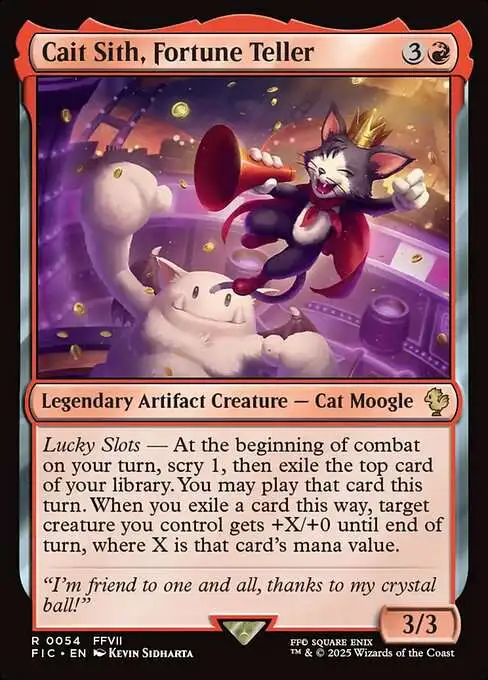 Magic The Gathering Final Fantasy Commander Single Card Rare Cait Sith, Fortune Teller 54 FOIL - ToyWiz Magic The Gathering Final Fantasy Commander Single Card Rare Cait Sith, Fortune Teller 54 FOIL - ToyWiz
