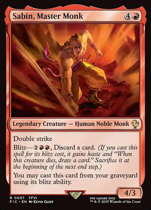 MtG Final Fantasy Commander Rare Sabin, Master Monk #57