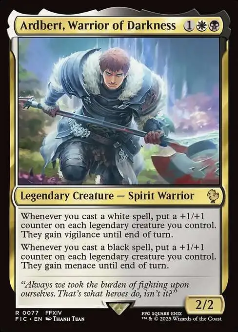 MtG Final Fantasy Commander Rare FOIL Ardbert, Warrior of Darkness #77
