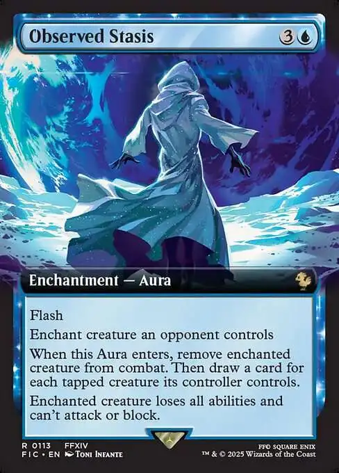 MtG Final Fantasy Commander Rare Observed Stasis #113 [Extended Art]