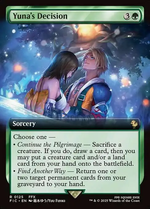 MtG Final Fantasy Commander Rare Yuna's Decision #125 [Extended Art]