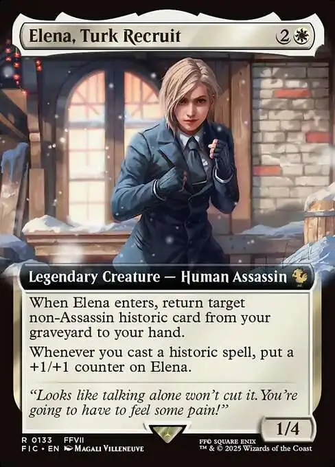 MtG Final Fantasy Commander Rare Elena, Turk Recruit #133 [Extended Art]