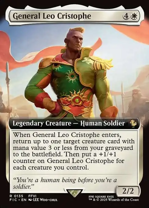 MtG Final Fantasy Commander Rare General Leo Cristophe #135 [Extended Art]