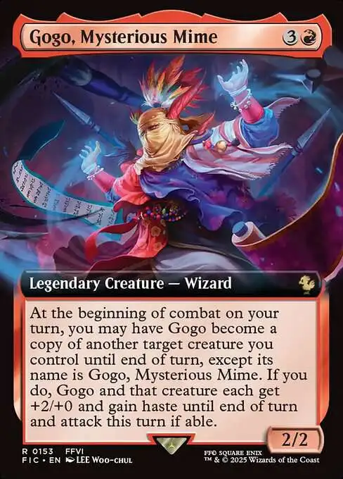 MtG Final Fantasy Commander Rare Gogo, Mysterious Mime #153 [Extended Art FOIL]
