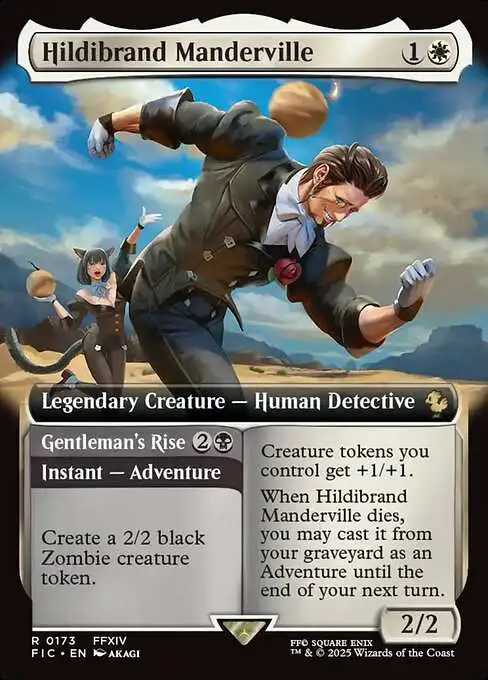 MtG Final Fantasy Commander Rare Hildibrand Manderville // Gentleman's Rise #173 [Extended Art]