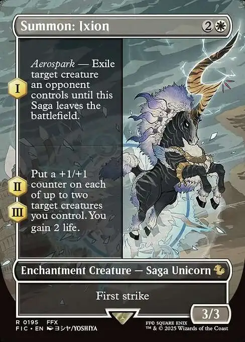 MtG Final Fantasy Commander Rare Summon: Ixion #195 [Borderless Saga FOIL]