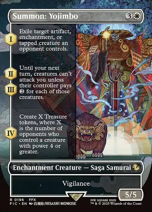 MtG Final Fantasy Commander Rare Summon: Yojimbo #196 [Borderless Saga]