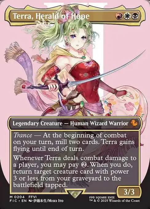 Magic The Gathering Final Fantasy Commander Single Card Mythic Rare Terra,  Herald of Hope 204 Borderless FOIL - ToyWiz
