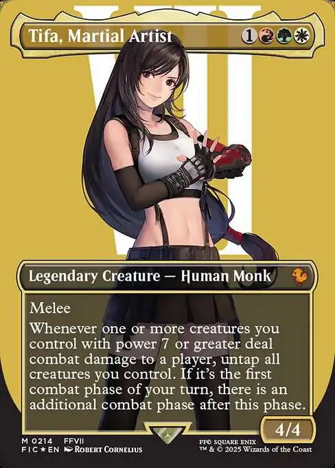 MtG Final Fantasy Commander Mythic Rare Tifa, Martial Artist #214 [Borderless Surge Foil]