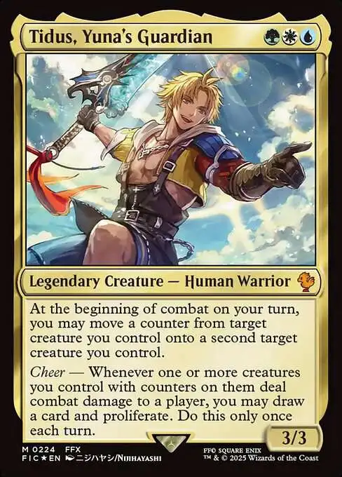 MtG Final Fantasy Commander Mythic Rare Tidus, Yuna's Guardian #224 [Surge Foil]