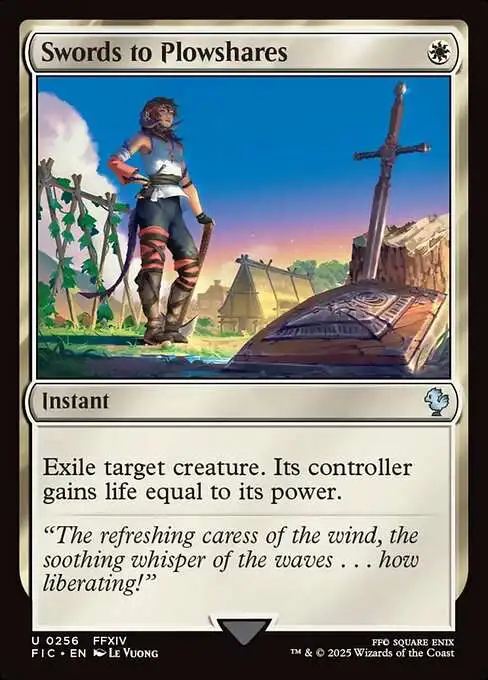 MtG Final Fantasy Commander Uncommon FOIL Swords to Plowshares #256