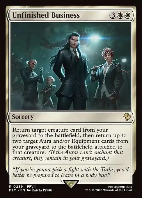 Magic The Gathering Final Fantasy Commander Single Card Rare Unfinished Business 259 - ToyWiz Magic The Gathering Final Fantasy Commander Single Card Rare Unfinished Business 259 - ToyWiz