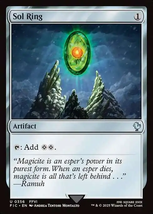 Magic The Gathering Final Fantasy Commander Single Card Uncommon Sol Ring 356 - ToyWiz Magic The Gathering Final Fantasy Commander Single Card Uncommon Sol Ring 356 - ToyWiz