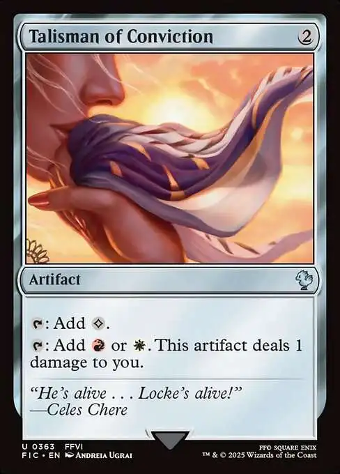 MtG Final Fantasy Commander Uncommon FOIL Talisman of Conviction #363