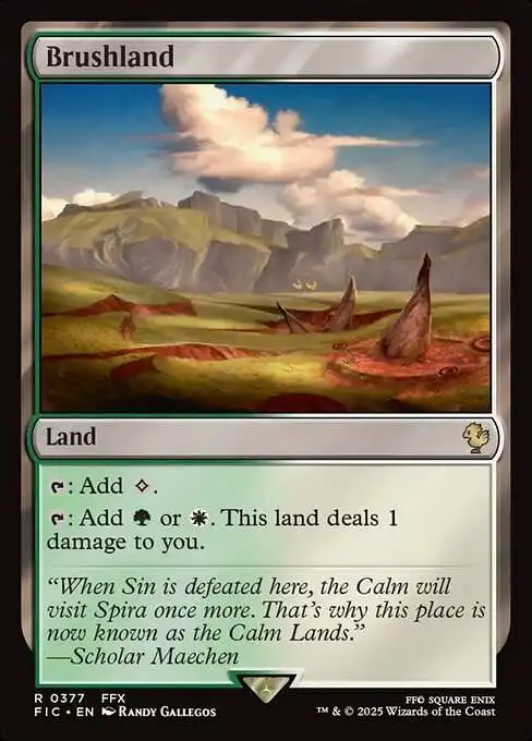 MtG Final Fantasy Commander Rare FOIL Brushland #377