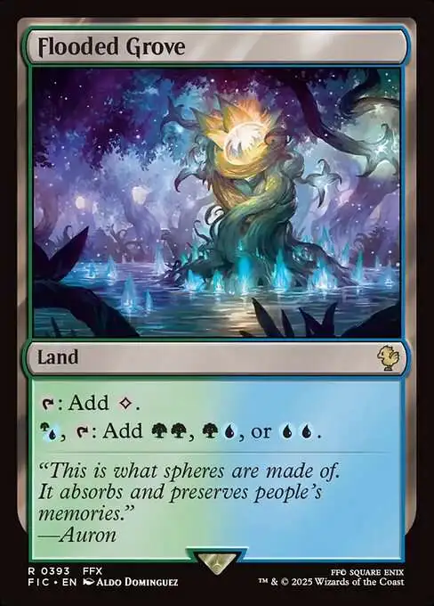 Magic The Gathering Final Fantasy Commander Single Card Rare Flooded Grove  393 FOIL - ToyWiz
