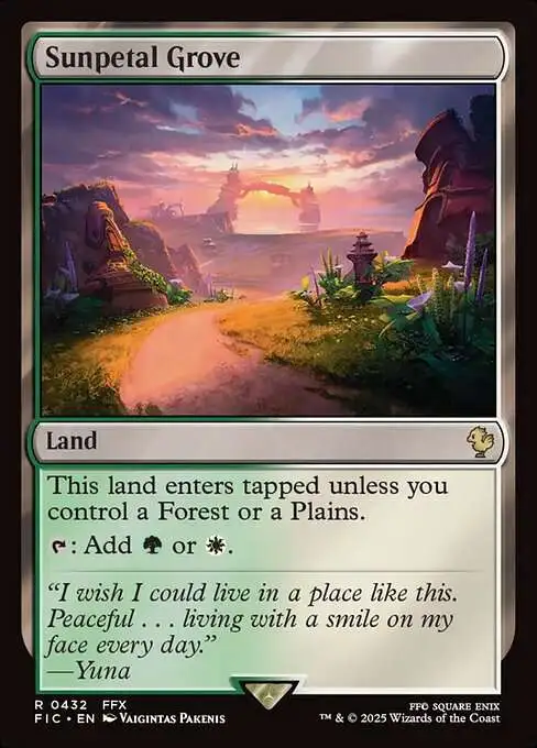 Magic The Gathering Final Fantasy Commander Single Card Rare Sunpetal Grove 432 - ToyWiz Magic The Gathering Final Fantasy Commander Single Card Rare Sunpetal Grove 432 - ToyWiz