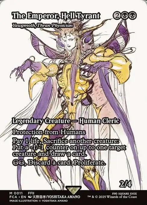 MtG Final Fantasy: Through the Ages Mythic Rare The Emperor, Hell Tyrant - Yawgmoth, Thran Physician #11 [Showcase]