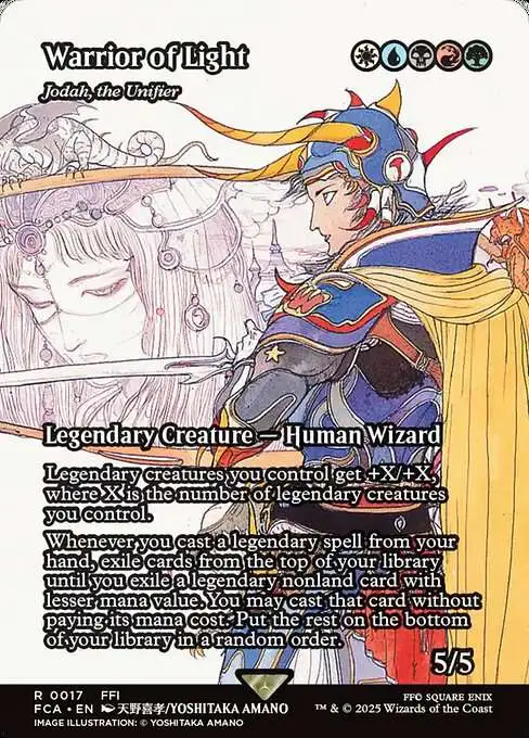 Magic The Gathering Final Fantasy Through the Ages Single Card Rare Warrior of Light - Jodah, the Unifier 17 Showcase FOIL - ToyWiz Magic The Gathering Final Fantasy Through the Ages Single Card Rare Warrior of Light - Jodah, the Unifier 17 Showcase FOIL - ToyWiz