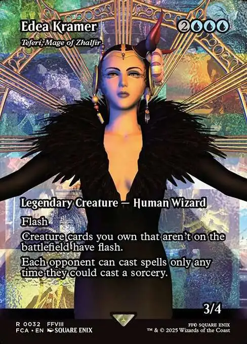 wizard final fantasy mtg Magic The Gathering Through the Ages Single Card Rare Edea Kramer - Teferi, Mage of Zhalfir 32 Showcase this creature gets +2/+0 until end of turn and is a Wizard in addition to its other types. Black Mage's Rod from Final