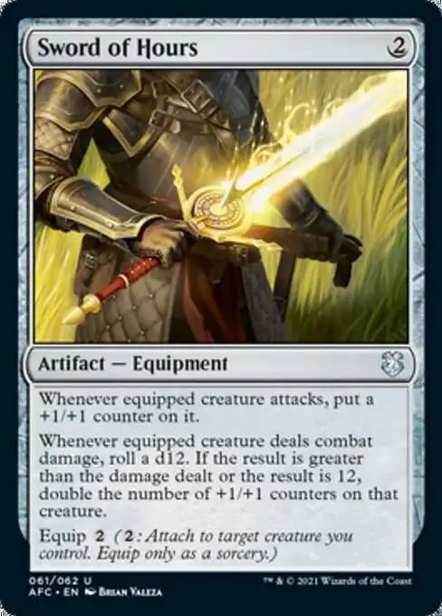 MtG Trading Card Game Adventures in the Forgotten Realms Commander Uncommon Sword of Hours #61
